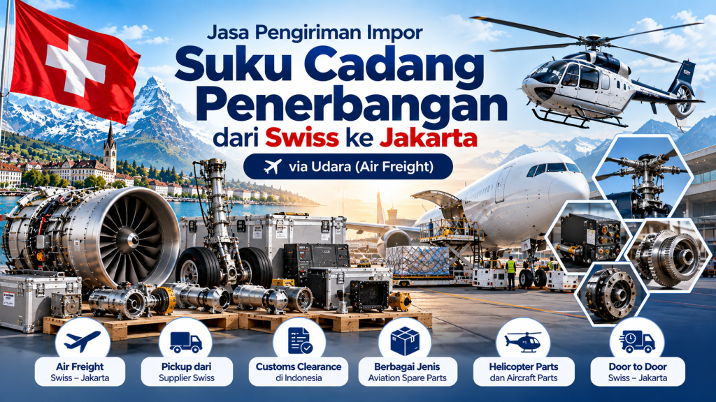 Jasa Pengiriman Impor Suku Cadang Penerbangan dari Swiss ke Jakarta via Udara